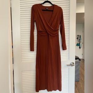 Red dress long and flowy